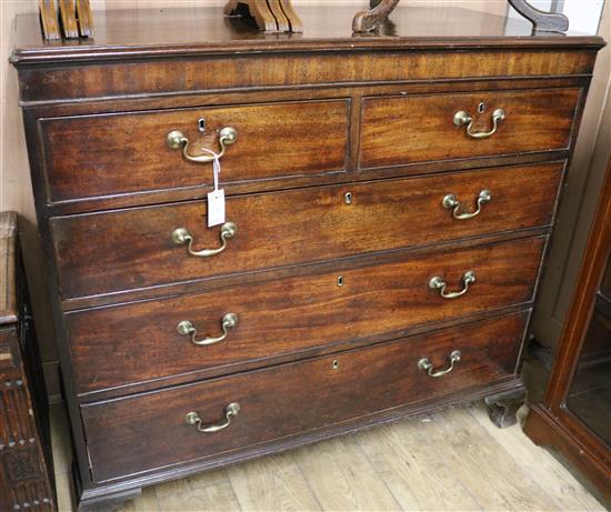 A George III mahogany chest of drawers W.124cm